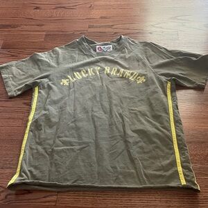 Lucky Brand Khaki Tee with Yellow Trim